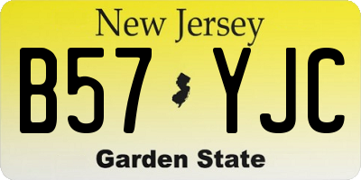 NJ license plate B57YJC