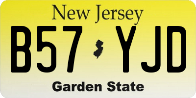NJ license plate B57YJD