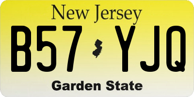 NJ license plate B57YJQ
