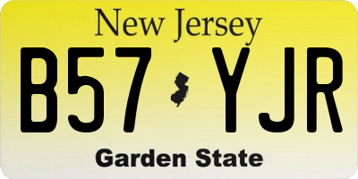 NJ license plate B57YJR