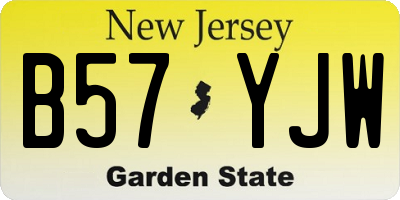 NJ license plate B57YJW