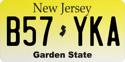 NJ license plate B57YKA