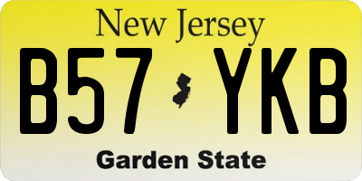 NJ license plate B57YKB