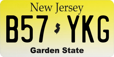 NJ license plate B57YKG