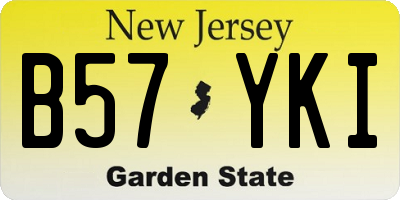 NJ license plate B57YKI