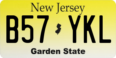 NJ license plate B57YKL