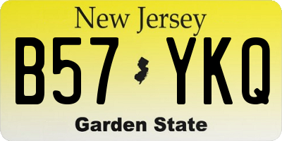 NJ license plate B57YKQ