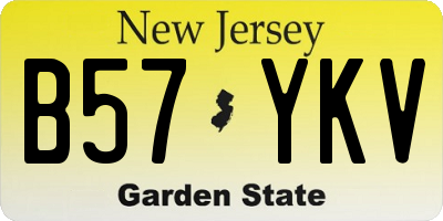 NJ license plate B57YKV