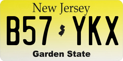 NJ license plate B57YKX