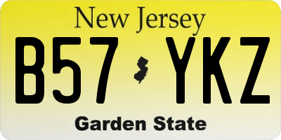 NJ license plate B57YKZ