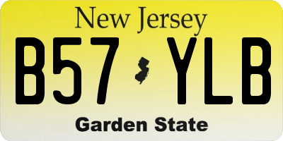 NJ license plate B57YLB