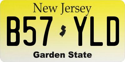 NJ license plate B57YLD