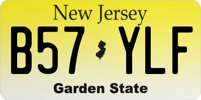 NJ license plate B57YLF