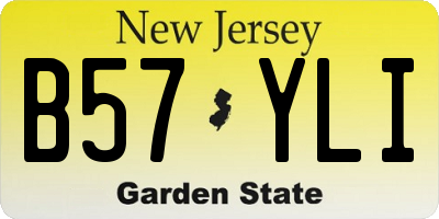 NJ license plate B57YLI