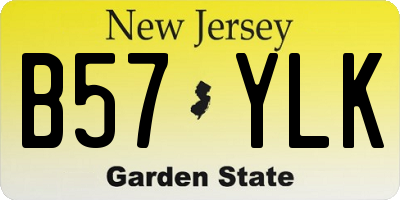 NJ license plate B57YLK