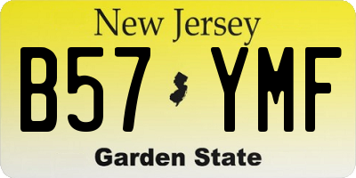 NJ license plate B57YMF