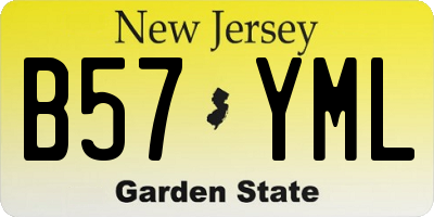NJ license plate B57YML