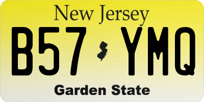 NJ license plate B57YMQ