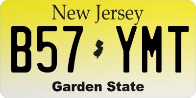NJ license plate B57YMT