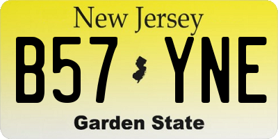 NJ license plate B57YNE