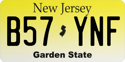 NJ license plate B57YNF