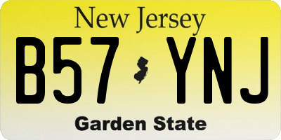 NJ license plate B57YNJ