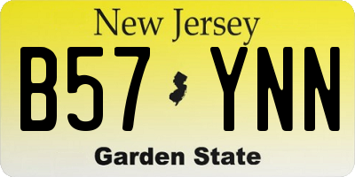 NJ license plate B57YNN