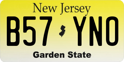 NJ license plate B57YNO