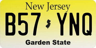 NJ license plate B57YNQ