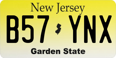 NJ license plate B57YNX