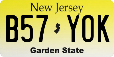 NJ license plate B57YOK