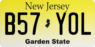 NJ license plate B57YOL