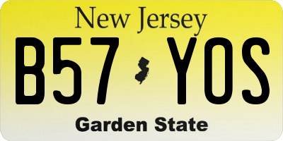 NJ license plate B57YOS