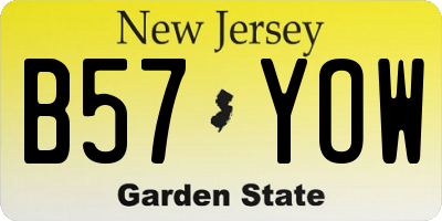 NJ license plate B57YOW
