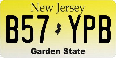 NJ license plate B57YPB