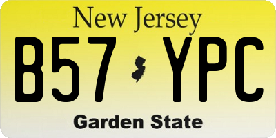 NJ license plate B57YPC
