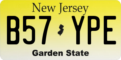 NJ license plate B57YPE