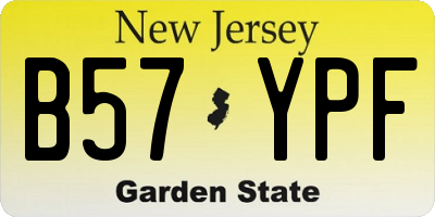 NJ license plate B57YPF