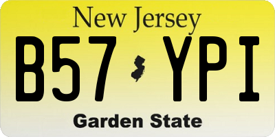 NJ license plate B57YPI