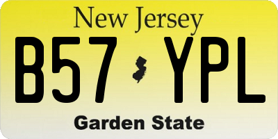 NJ license plate B57YPL