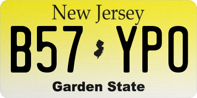 NJ license plate B57YPO
