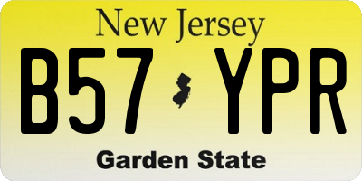 NJ license plate B57YPR