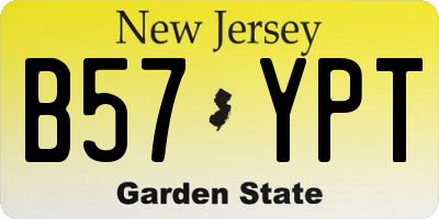 NJ license plate B57YPT