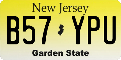 NJ license plate B57YPU