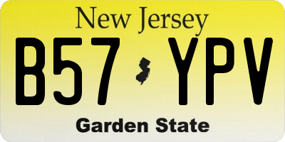NJ license plate B57YPV