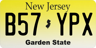 NJ license plate B57YPX