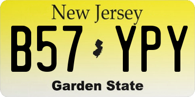 NJ license plate B57YPY