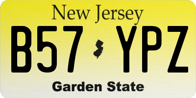 NJ license plate B57YPZ