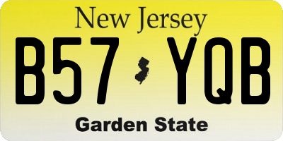 NJ license plate B57YQB