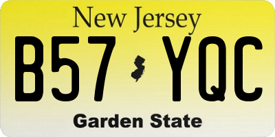 NJ license plate B57YQC
